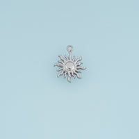 Wavy Sunburst Pendant,14K Gold Silver 3D Radiant Sun Charm DIY Charm for Necklace Bracelet Making