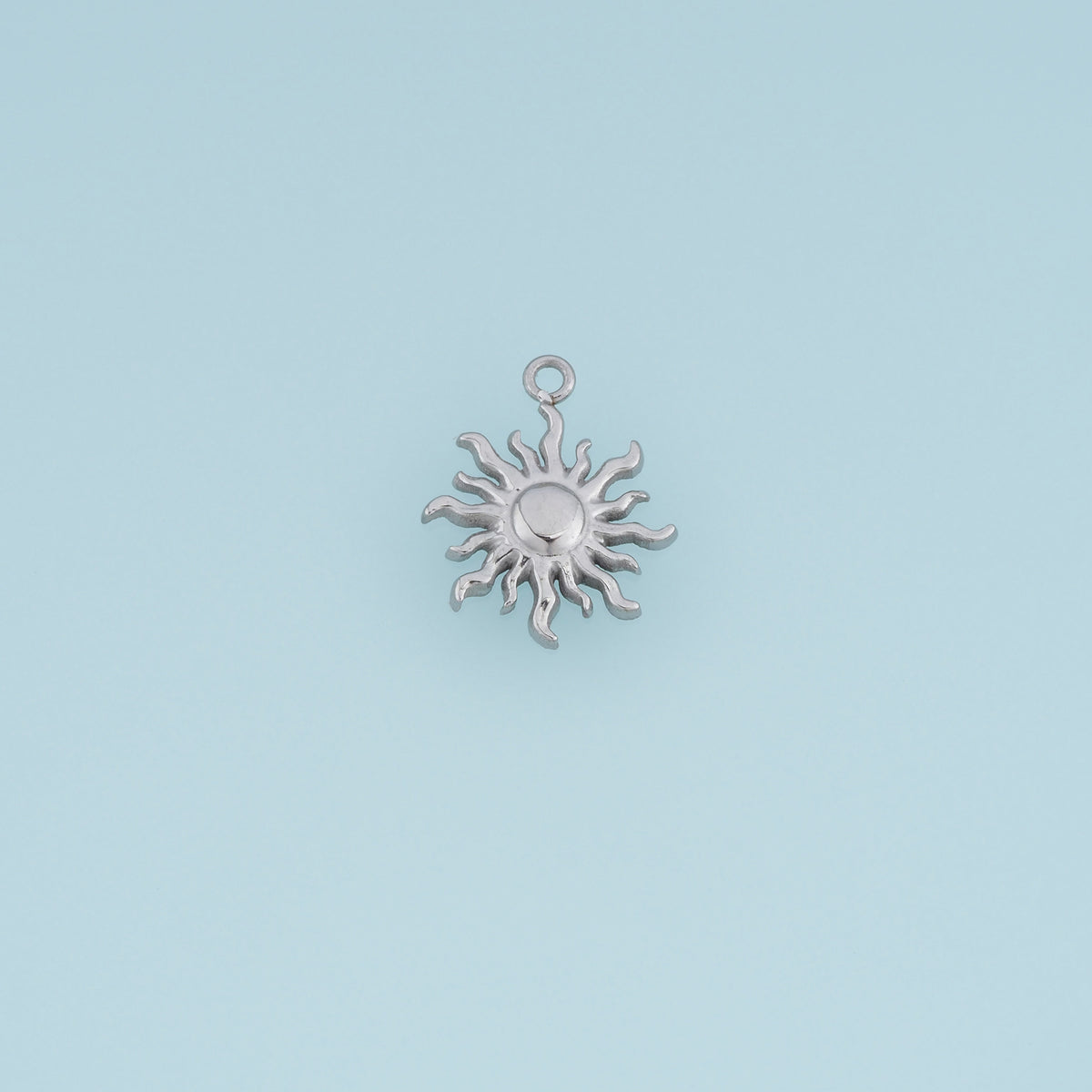 Wavy Sunburst Pendant,14K Gold Silver 3D Radiant Sun Charm DIY Charm for Necklace Bracelet Making