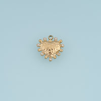 Hammered Heart Pendant,14K Gold Silver Crystal Studded Textured Heart Charm DIY Charm for Necklace Bracelet Making