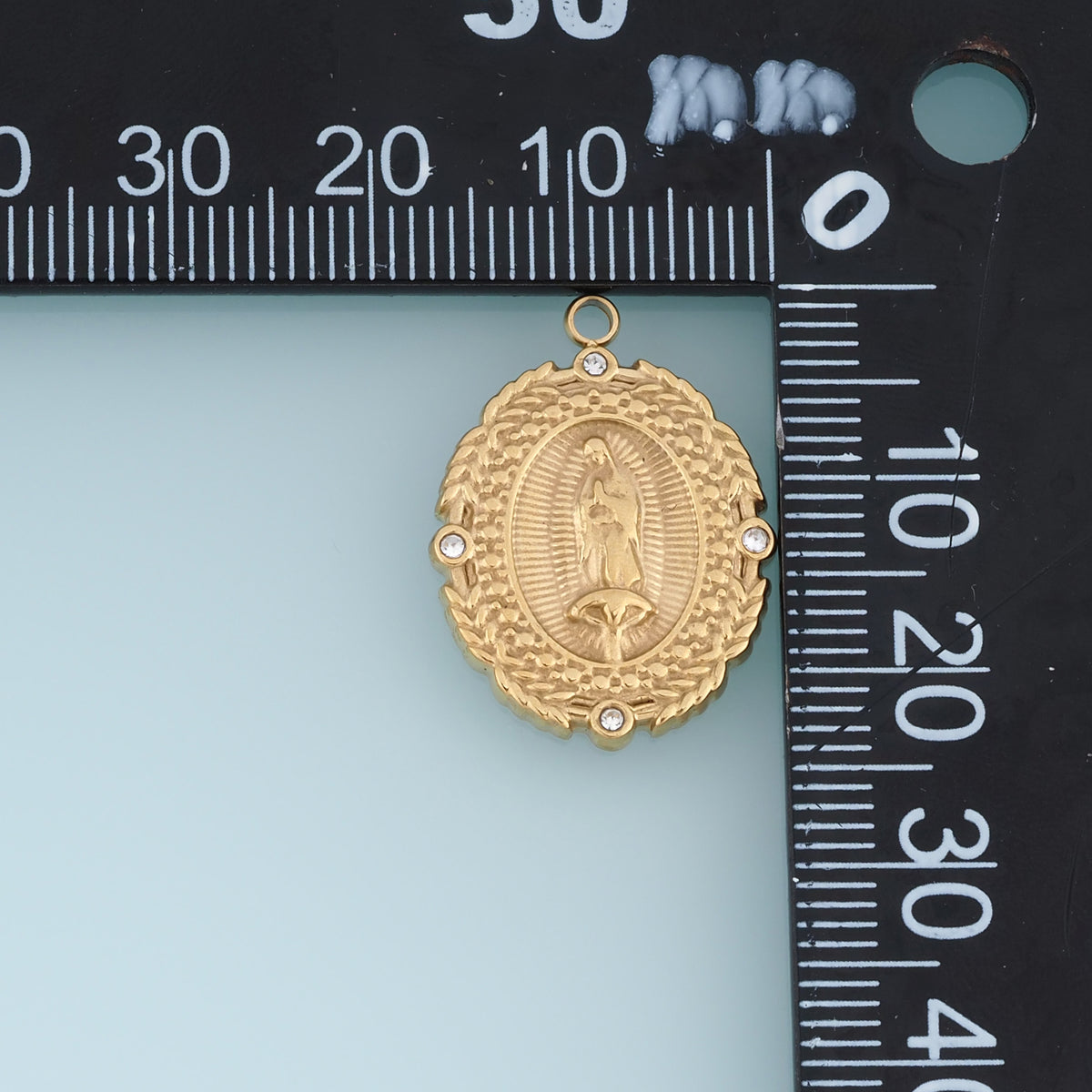 Virgin Mary Medallion Pendant,14K Gold Silver Vintage Religious Oval Charm DIY Charm for Necklace Bracelet Making