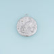 Peacock Moon Medallion Pendant,14K Gold Silver Vintage Textured Bird Charm DIY Charm for Necklace Bracelet Making