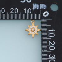 Eight Point Star Crystal Pendant,14K Gold Silver Sparkling Celestial Star Charm DIY Charm for Necklace Bracelet Making