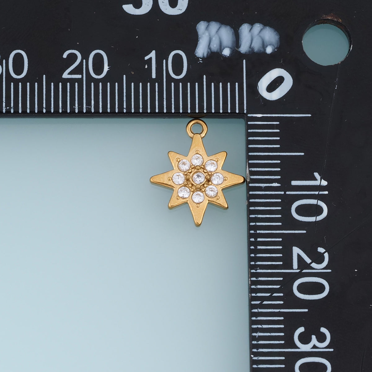Eight Point Star Crystal Pendant,14K Gold Silver Sparkling Celestial Star Charm DIY Charm for Necklace Bracelet Making