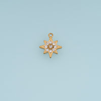 Eight Point Star Crystal Pendant,14K Gold Silver Sparkling Celestial Star Charm DIY Charm for Necklace Bracelet Making