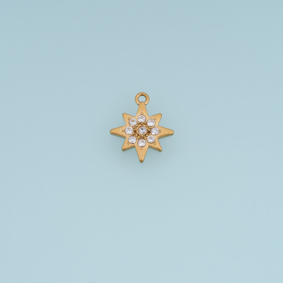 Eight Point Star Crystal Pendant,14K Gold Silver Sparkling Celestial Star Charm DIY Charm for Necklace Bracelet Making