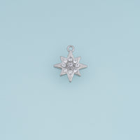 Eight Point Star Crystal Pendant,14K Gold Silver Sparkling Celestial Star Charm DIY Charm for Necklace Bracelet Making