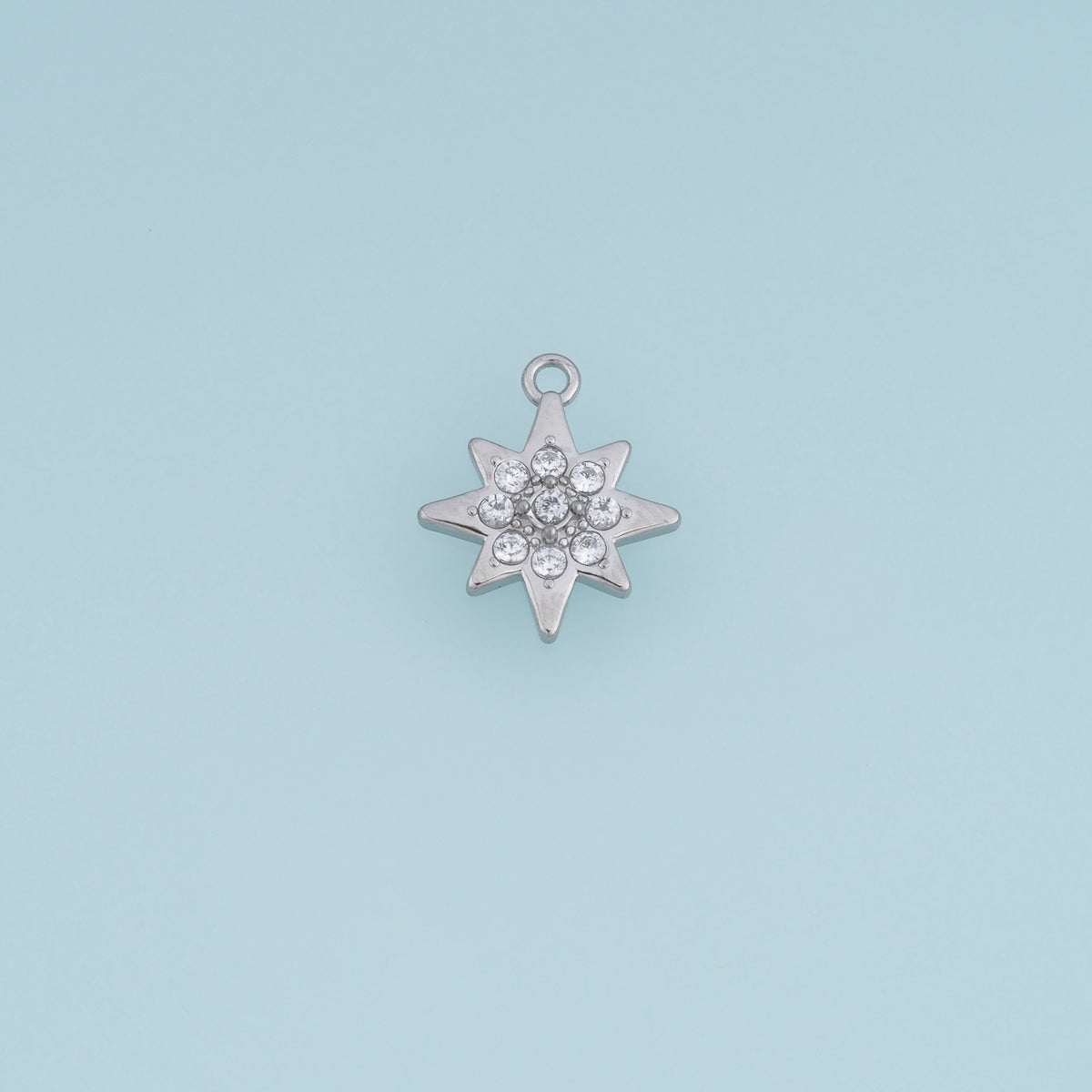 Eight Point Star Crystal Pendant,14K Gold Silver Sparkling Celestial Star Charm DIY Charm for Necklace Bracelet Making