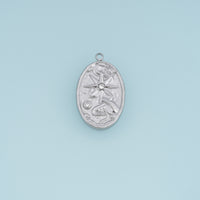 Celestial Star Moon Oval Pendant,14K Gold Silver Vintage Nature Motif Crystal Charm DIY Charm for Necklace Bracelet Making