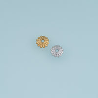Flower Bead Cap,14K Gold Platinum Textured Floral Bead Cap DIY Jewelry Beads for Necklace Bracelet Making