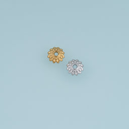 Flower Bead Cap,14K Gold Platinum Textured Floral Bead Cap DIY Jewelry Beads for Necklace Bracelet Making