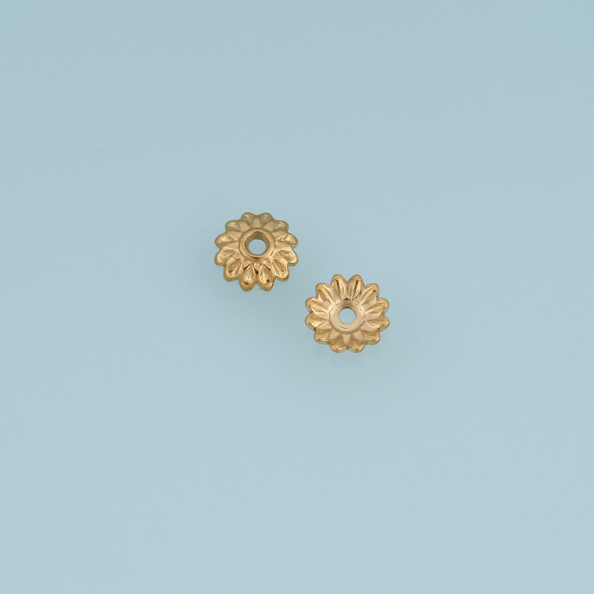 Flower Bead Cap,14K Gold Platinum Textured Floral Bead Cap DIY Jewelry Beads for Necklace Bracelet Making