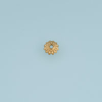 Flower Bead Cap,14K Gold Platinum Textured Floral Bead Cap DIY Jewelry Beads for Necklace Bracelet Making