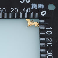 Dachshund Dog Pendant,14K Gold Silver Long Dog Charm DIY Charm for Necklace Bracelet Making