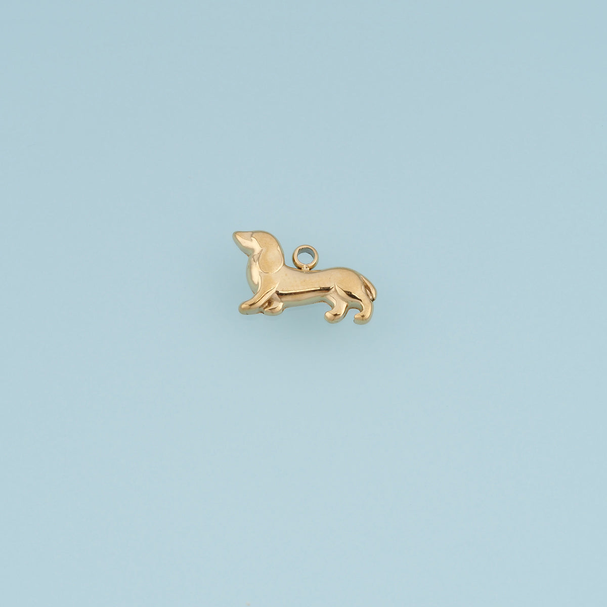 Dachshund Dog Pendant,14K Gold Silver Long Dog Charm DIY Charm for Necklace Bracelet Making
