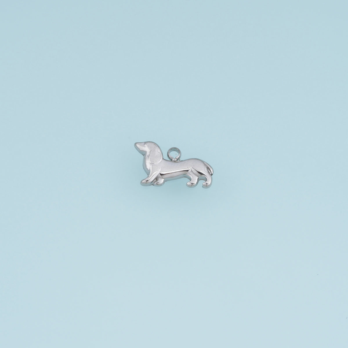 Dachshund Dog Pendant,14K Gold Silver Long Dog Charm DIY Charm for Necklace Bracelet Making