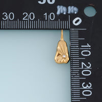 Sculpted Rectangle Leaf Shape Pendant,14K Gold Silver Curved Leaf Crystal Charm DIY Charm for Necklace Bracelet Making