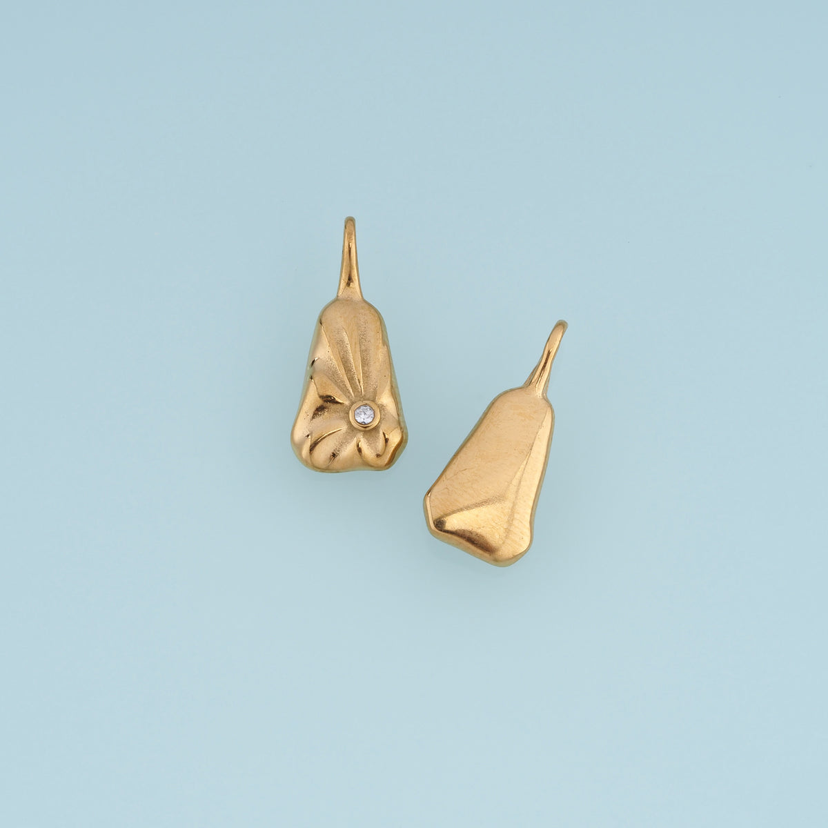 Sculpted Rectangle Leaf Shape Pendant,14K Gold Silver Curved Leaf Crystal Charm DIY Charm for Necklace Bracelet Making