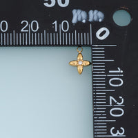 Four Petal Crystal Flower Pendant,14K Gold Silver Floral Charm DIY Charm for Necklace Bracelet Making