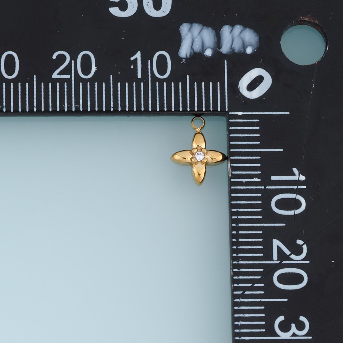 Four Petal Crystal Flower Pendant,14K Gold Silver Floral Charm DIY Charm for Necklace Bracelet Making