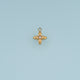 Four Petal Crystal Flower Pendant,14K Gold Silver Floral Charm DIY Charm for Necklace Bracelet Making