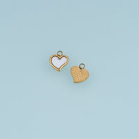 Shell Heart Pendant,14K Gold Silver Mother of Pearl Heart Charm DIY Charm for Necklace Bracelet Making