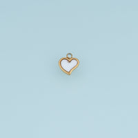 Shell Heart Pendant,14K Gold Silver Mother of Pearl Heart Charm DIY Charm for Necklace Bracelet Making