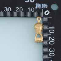 3D Hot Air Balloon Pendant,14K Gold Vintage Travel Balloon Charm Detailed Airship Charm DIY for Necklace Bracelet Making