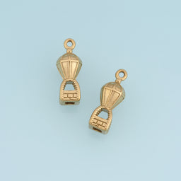 3D Hot Air Balloon Pendant,14K Gold Vintage Travel Balloon Charm Detailed Airship Charm DIY for Necklace Bracelet Making