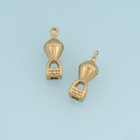 3D Hot Air Balloon Pendant,14K Gold Vintage Travel Balloon Charm Detailed Airship Charm DIY for Necklace Bracelet Making