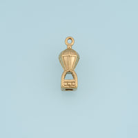 3D Hot Air Balloon Pendant,14K Gold Vintage Travel Balloon Charm Detailed Airship Charm DIY for Necklace Bracelet Making
