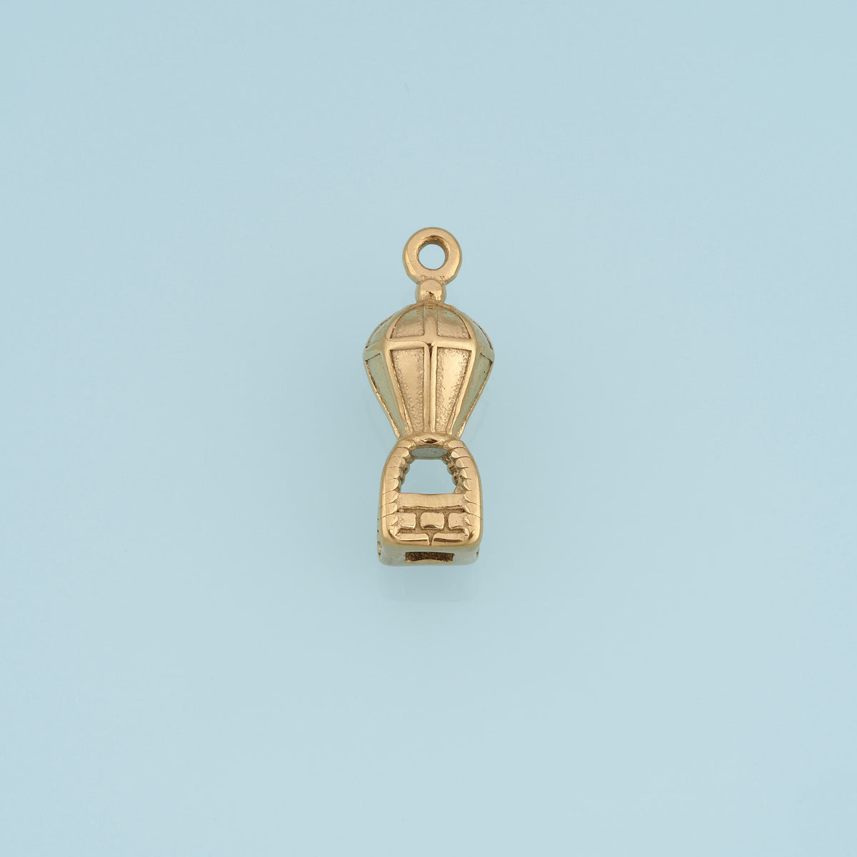 3D Hot Air Balloon Pendant,14K Gold Vintage Travel Balloon Charm Detailed Airship Charm DIY for Necklace Bracelet Making
