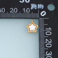 Shell Star Pendant,14K Gold White Mother of Pearl Star Charm DIY Charm for Necklace Bracelet Making