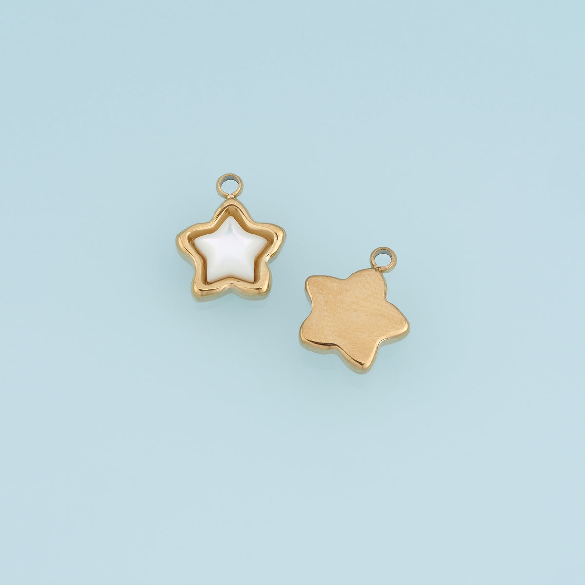 Shell Star Pendant,14K Gold White Mother of Pearl Star Charm DIY Charm for Necklace Bracelet Making
