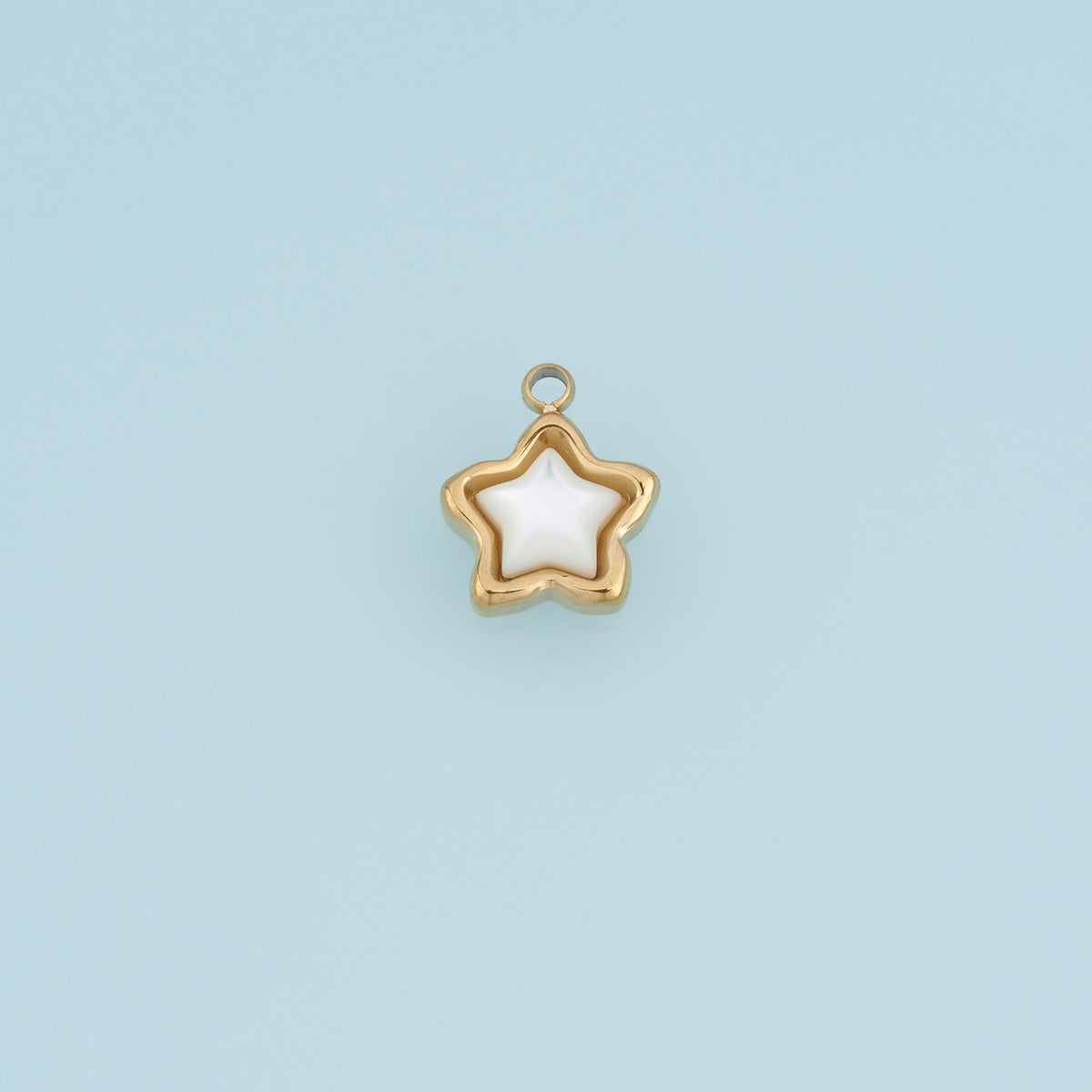 Shell Star Pendant,14K Gold White Mother of Pearl Star Charm DIY Charm for Necklace Bracelet Making
