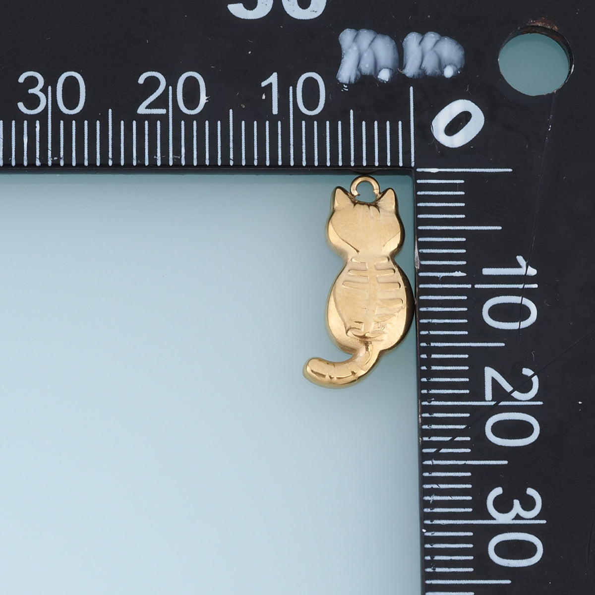 3D Cat Pendant,14K Gold Silver Cute Cat Animal Charm with Curved Tail DIY Charm for Necklace Bracelet Making