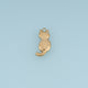 3D Cat Pendant,14K Gold Silver Cute Cat Animal Charm with Curved Tail DIY Charm for Necklace Bracelet Making