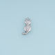3D Cat Pendant,14K Gold Silver Cute Cat Animal Charm with Curved Tail DIY Charm for Necklace Bracelet Making