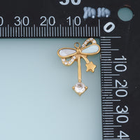 Dragonfly Crystal Pendant,14K Gold Silver Winged Insect Charm with Shell Detail and Star Dangle DIY Charm