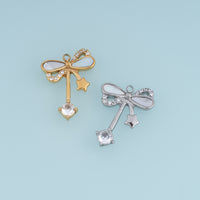 Dragonfly Crystal Pendant,14K Gold Silver Winged Insect Charm with Shell Detail and Star Dangle DIY Charm