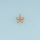 Crystal Five Petal Flower Pendant,14K Gold Floral Blossom Charm with Clear Stones DIY Charm for Necklace Bracelet Making