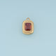 Rectangle Gemstone Pendant,14K Gold Vintage Colorful Charm DIY Charm for Necklace Bracelet Making