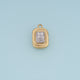 Rectangle Gemstone Pendant,14K Gold Vintage Colorful Charm DIY Charm for Necklace Bracelet Making
