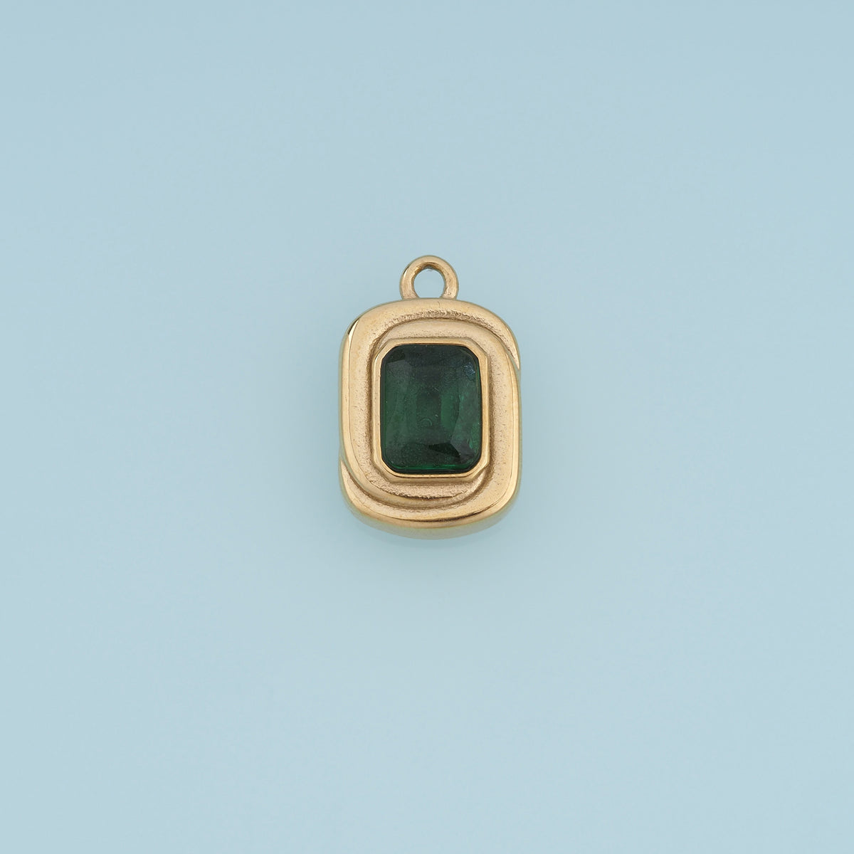 Rectangle Gemstone Pendant,14K Gold Vintage Colorful Charm DIY Charm for Necklace Bracelet Making