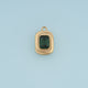 Rectangle Gemstone Pendant,14K Gold Vintage Colorful Charm DIY Charm for Necklace Bracelet Making