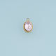 Oval Crystal Pendant,14K Gold Elegant Pink Purple Clear Gemstone Charm DIY Charm for Necklace Bracelet Making