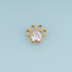 Paw Print Heart Crystal Pendant,14K Gold Cute Animal Charm DIY Charm for Necklace Bracelet Making