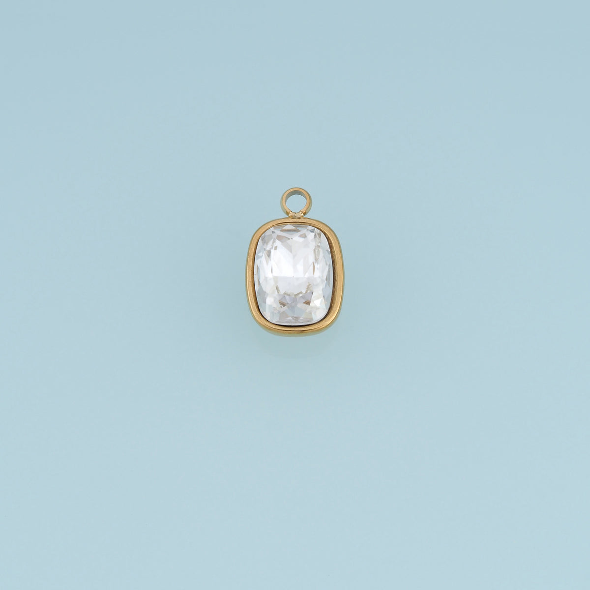 Rectangular Gemstone Pendant,14K Gold Elegant Charm DIY Charm for Necklace Bracelet Making