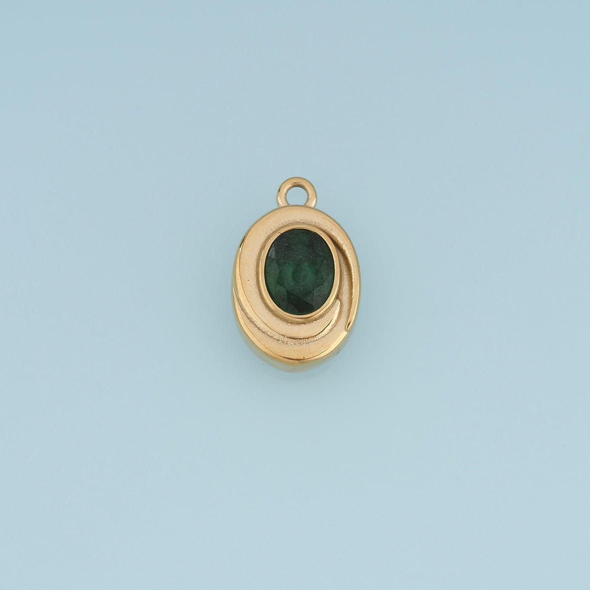 Oval Gemstone Pendant,14K Gold Vintage Charm DIY Charm for Necklace Bracelet Making