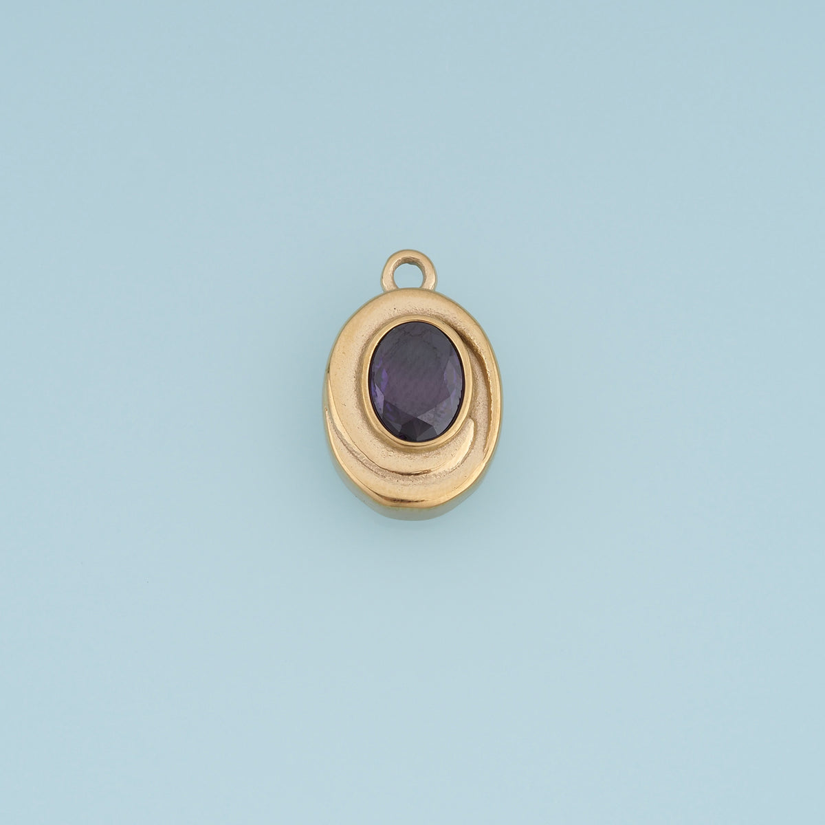 Oval Gemstone Pendant,14K Gold Vintage Charm DIY Charm for Necklace Bracelet Making