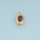 Oval Gemstone Pendant,14K Gold Vintage Charm DIY Charm for Necklace Bracelet Making